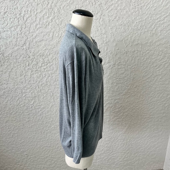 H&M 1/2 Button Down Sweater w/ 3/4 Sleeves- Gray- sz Large - Picture 8 of 10